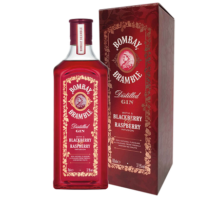Bombay Bramble Blackberry and Raspberry Gin 700ml 37.5% ABV crimson fruit infused botanical gin with no added sugar from the Top Rated Gins collection