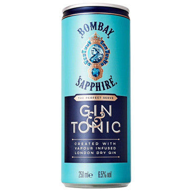 Bombay Sapphire Gin and Tonic Cocktail 250ml 6.5% ABV