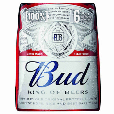 Budweiser Lager Beer 6 pack 250ml cans 5 percent ABV American lager Beer Craft and Premium