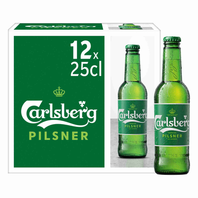Carlsberg Pilsner – 12 Pack (250ml Cans, 5% ABV) | Light, Crisp Danish Pilsner