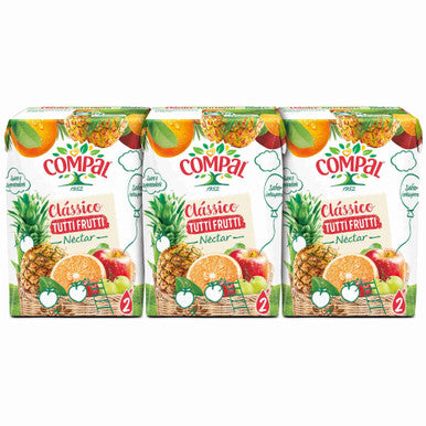 Compal Classic Tutti Frutti Nectar 3x200ml multipack fruit juice cartons lunch box drinks