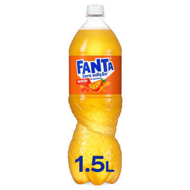 Fanta Orange Zero Carbonated Soft Drink 1.5L sugar free fizzy citrus soda bottle