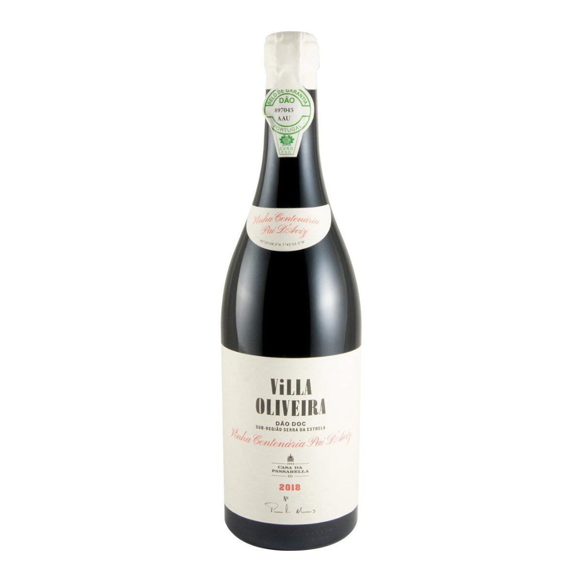 Casa da Passarella Villa Oliveira Vinha Centenária Pai d'Aviz Red Wine Dão 2018 750ml 12.5% ABV
