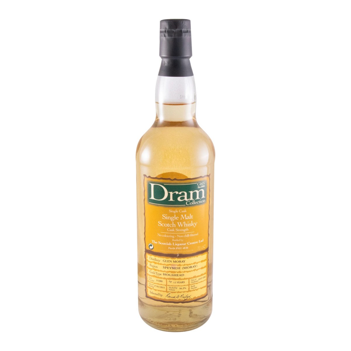 Dram Collection Glen Moray 2002 12 Year Old The Scottish Liqueur Centre Single Malt Scotch Whisky 700ml 56.2% ABV