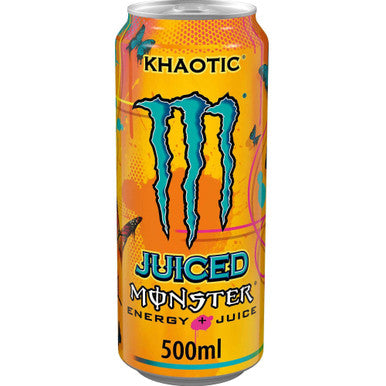 monster juiced khaotic 500ml energy drink citrus orange tropical can