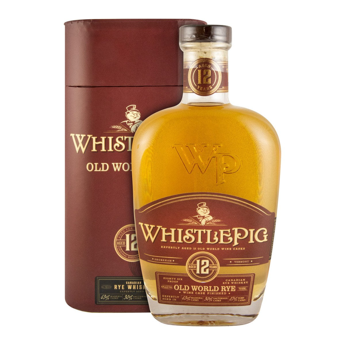 WhistlePig 12 Year Old Old World Rye Whiskey 700ml 43% ABV